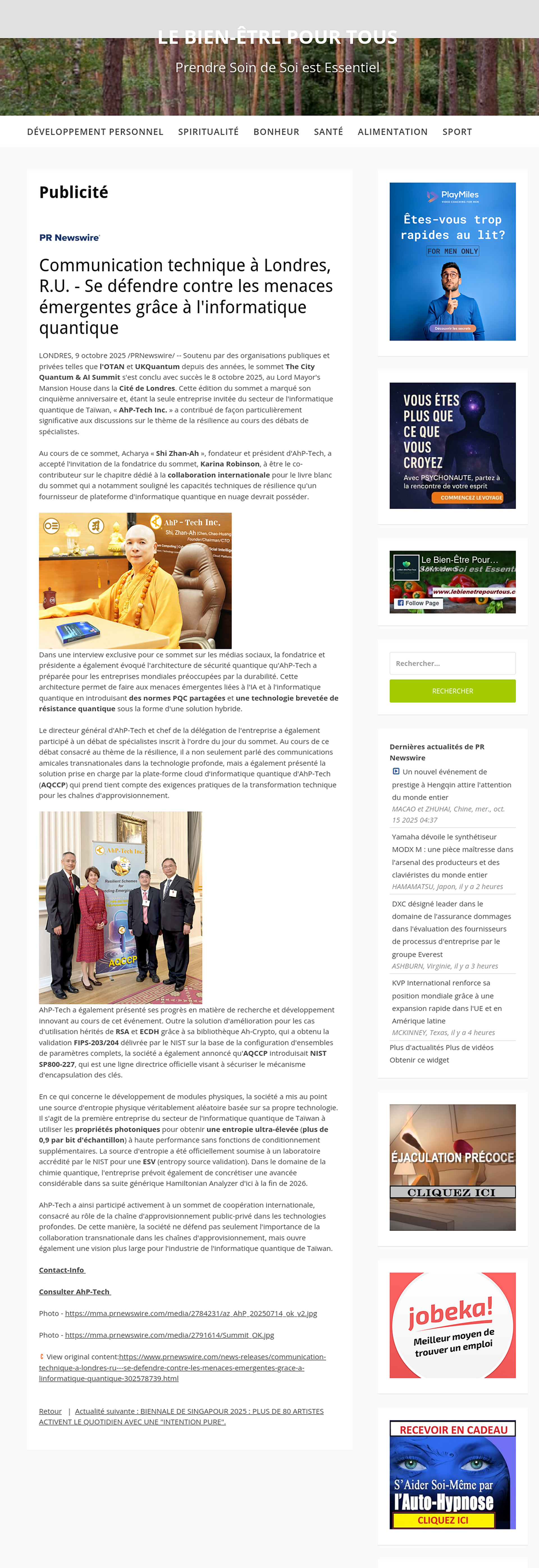 le bien etre pour tous: Communication technique à Londres, R.U. - Se défendre contre les menaces émergentes grâce à l'informatique quantique