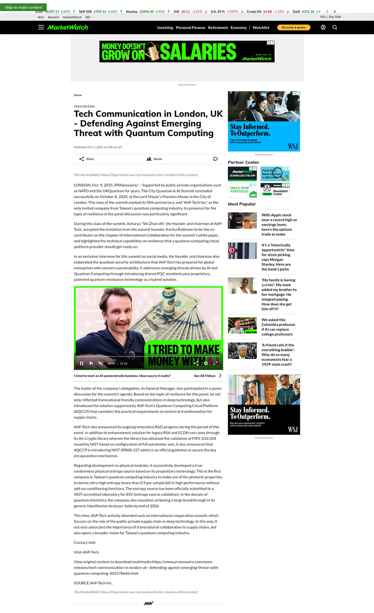 Tech Communication in London, UK - Defending Against Emerging Threat with Quantum Computing