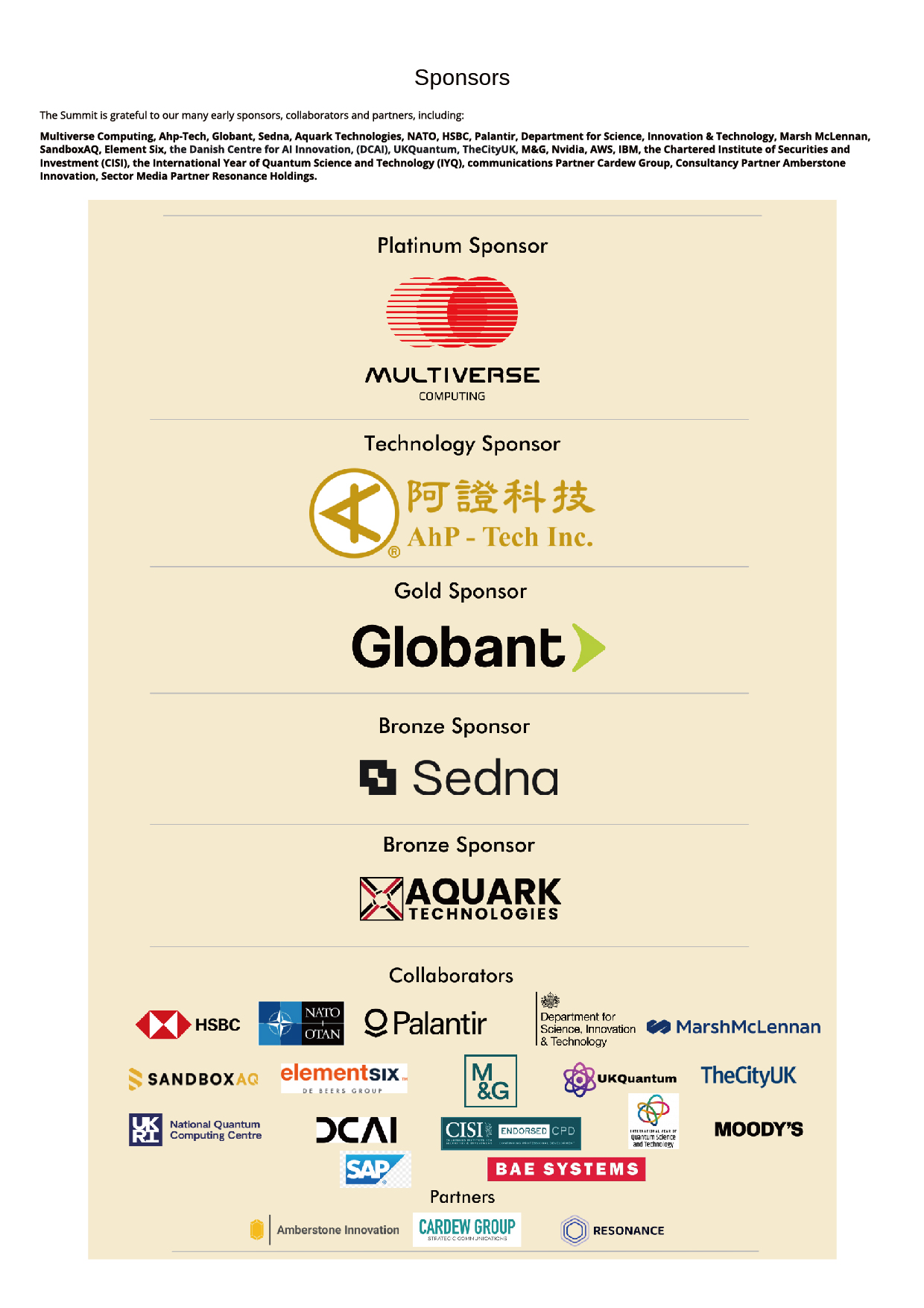 英國倫敦金融城的市長官邸所舉辦的2025金融城量子與人工智慧高峰會_贊助商介紹_The City Quantum & AI Summit 2025 Agenda-speakers-2