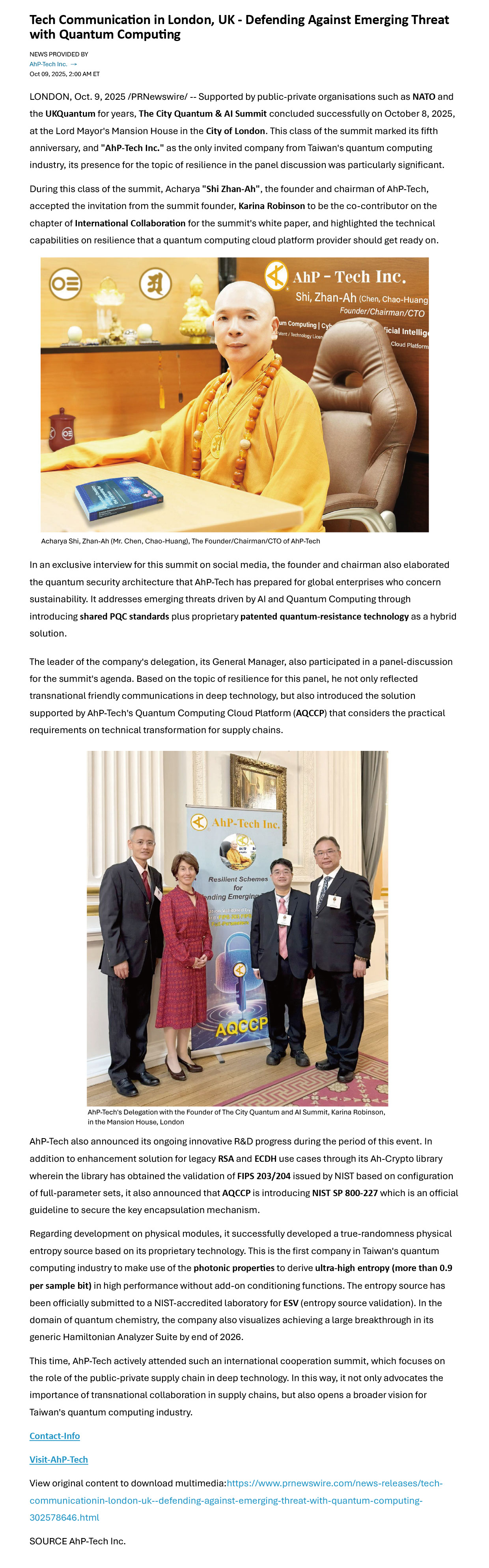 All major media outlets over the world reported this news-More than 1400 media outlets over the world reported-Tech Communication in London-UK-Defending Against Emerging Threat with Quantum Computing