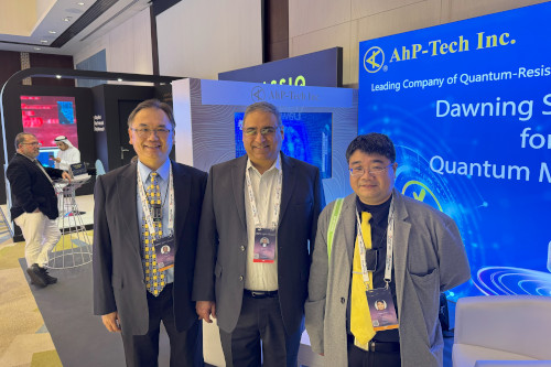 Alex Khan, Principal Consultant/Advisor in Quantum Computing at Aligned IT, LLC., visits AhP-Tech's Booth.