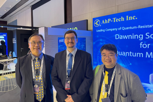 Dr. Benjamin DELSOL (PhD, LL.M), CEO - Fractional Chief Intellectual property Officer - European Patent Attorney,  D.E.L.S.O.L., visits AhP-Tech's Booth.