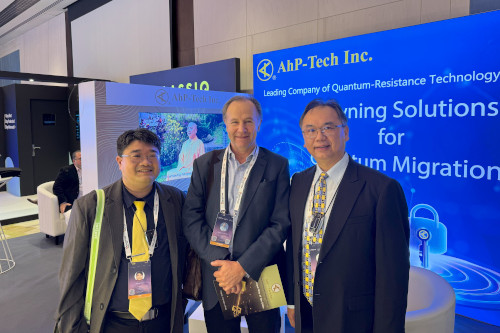 Professor of New York University Abu Dhabi Rafael M Gutierrez visits AhP-Tech's Booth.